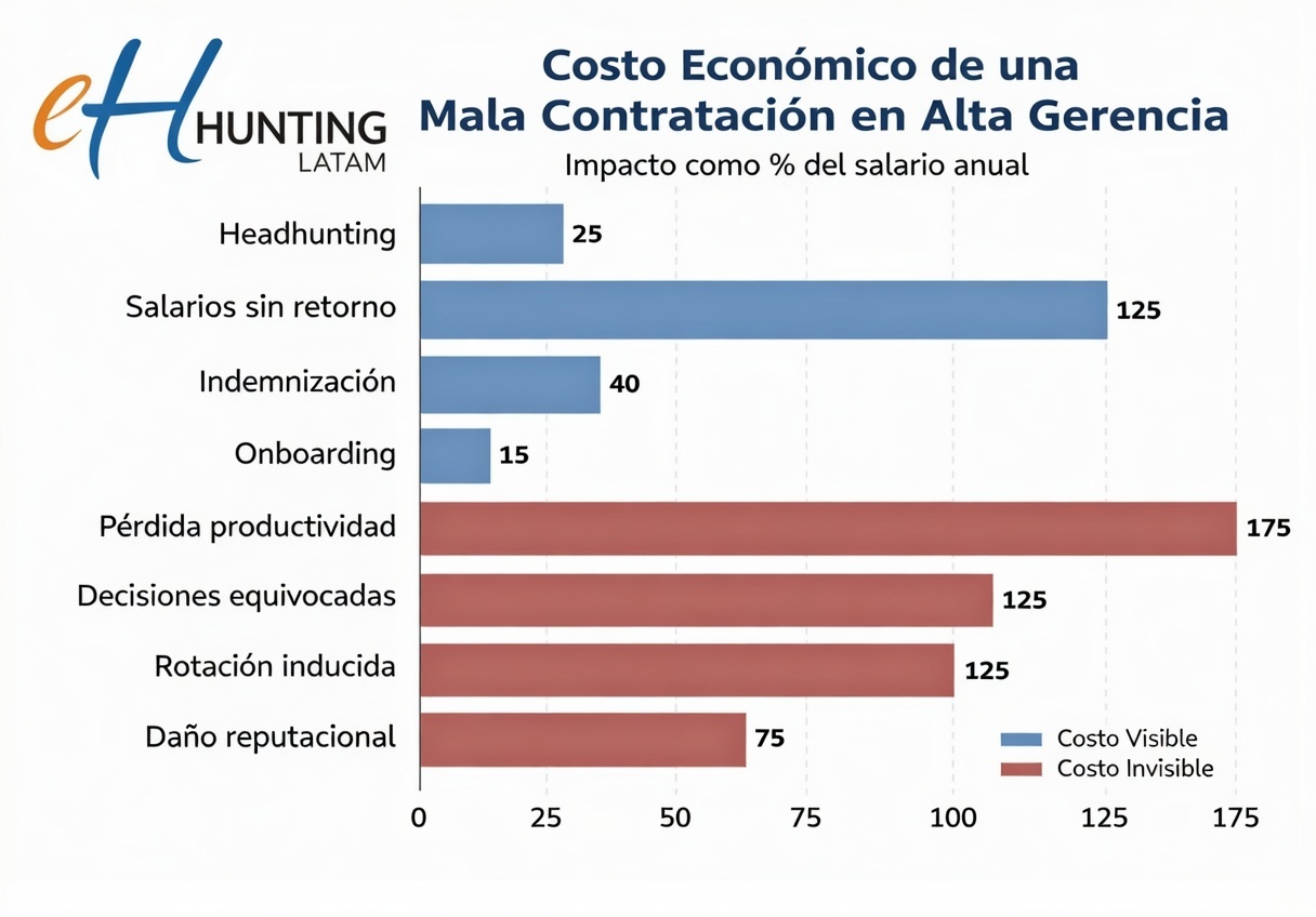 Costos visibles e invisibles de una mala contratación ejecutiva
